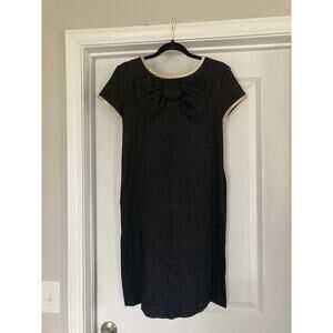 Sara Campbell Shift Dress Sz S Black Stretch Sequin Bow Elegant Glam Formal USA